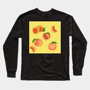 Peaches Pattern Yellow Long Sleeve T-Shirt